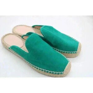 J. Crew Emerald Green Suede Mule Slides-Size 9.5-New w/o Tags